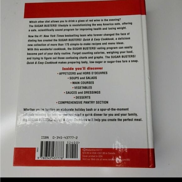 SUGAR BUSTERS! QUICK EASY HARD COOKBOOK RECIPES diabetic keto diet A1C HEALTHY - Picture 5 of 5
